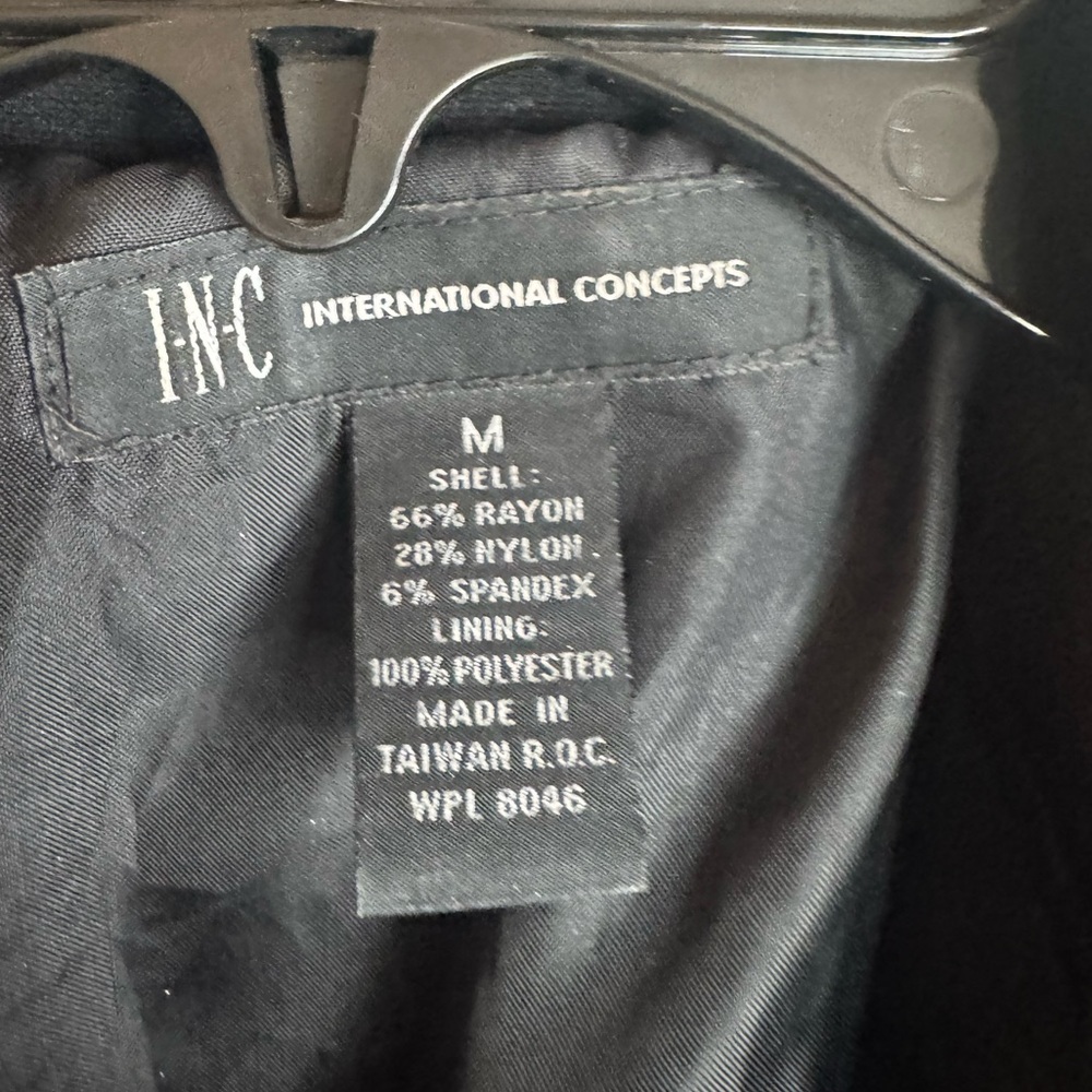 INC International Concepts Black Trench Coat with Gold Buttons - Picture 3 of 7